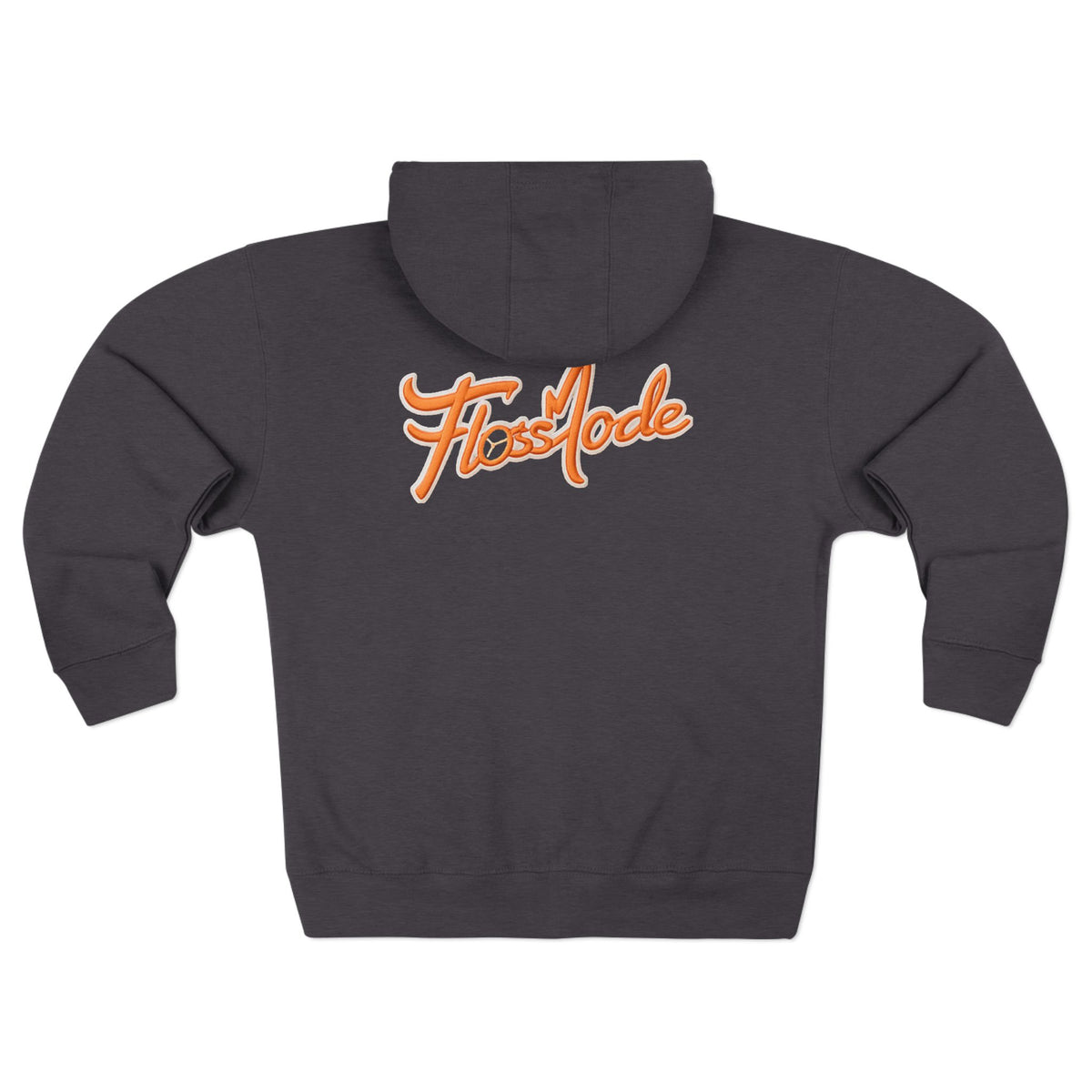 Floss Mode Script Zip Hoodie - Retro Orange Logo Zip-Up Hoodie