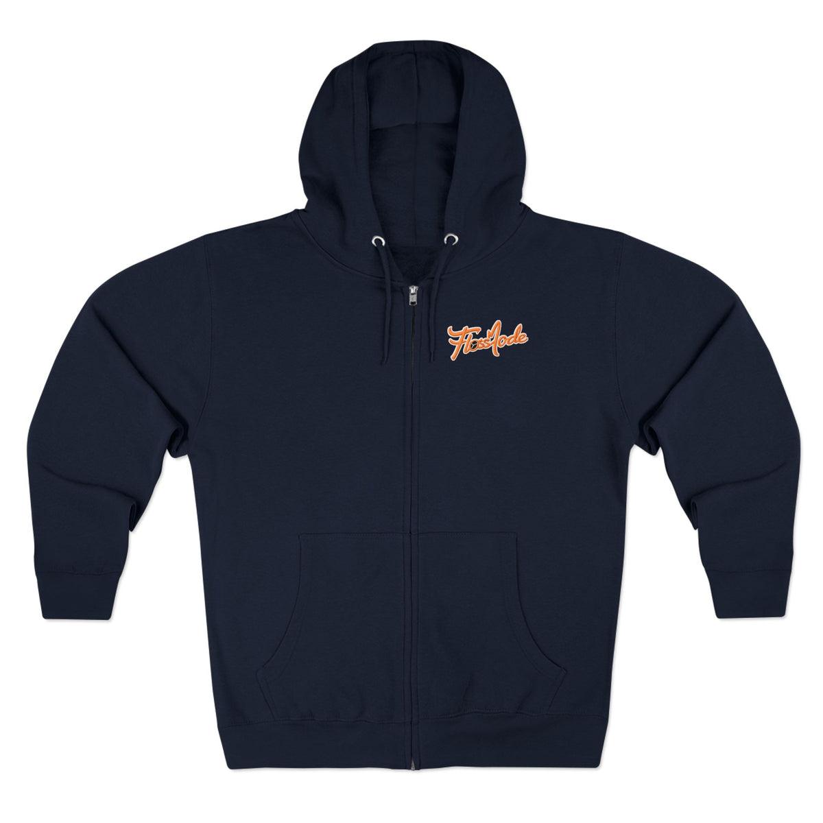 Floss Mode Script Zip Hoodie - Retro Orange Logo Zip-Up Hoodie