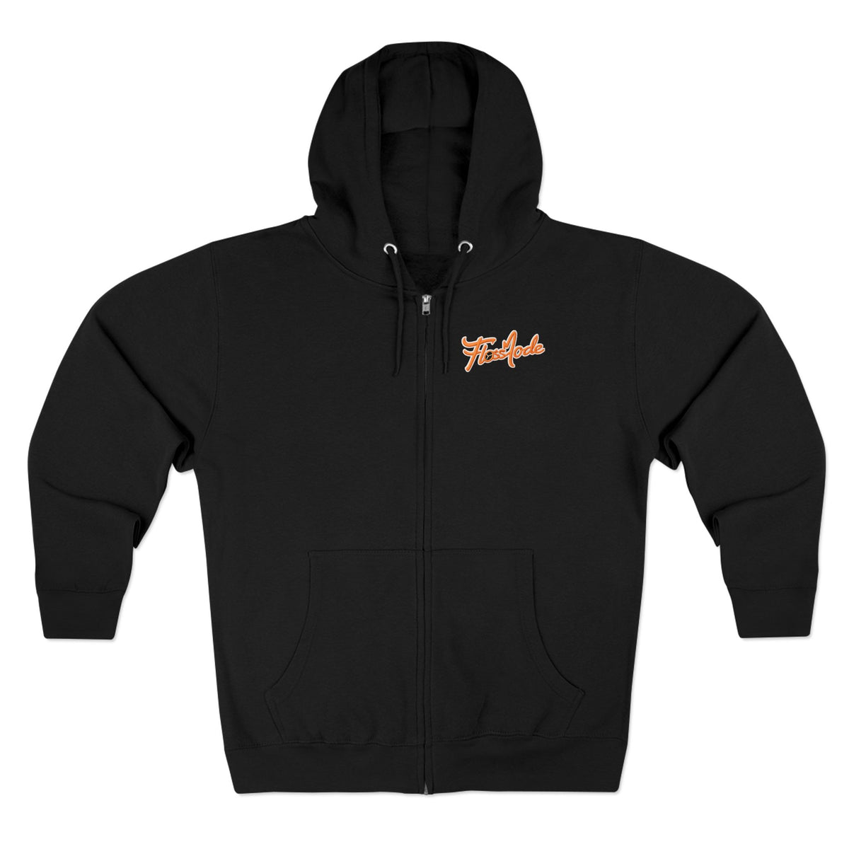 Floss Mode Script Zip Hoodie - Retro Orange Logo Zip-Up Hoodie