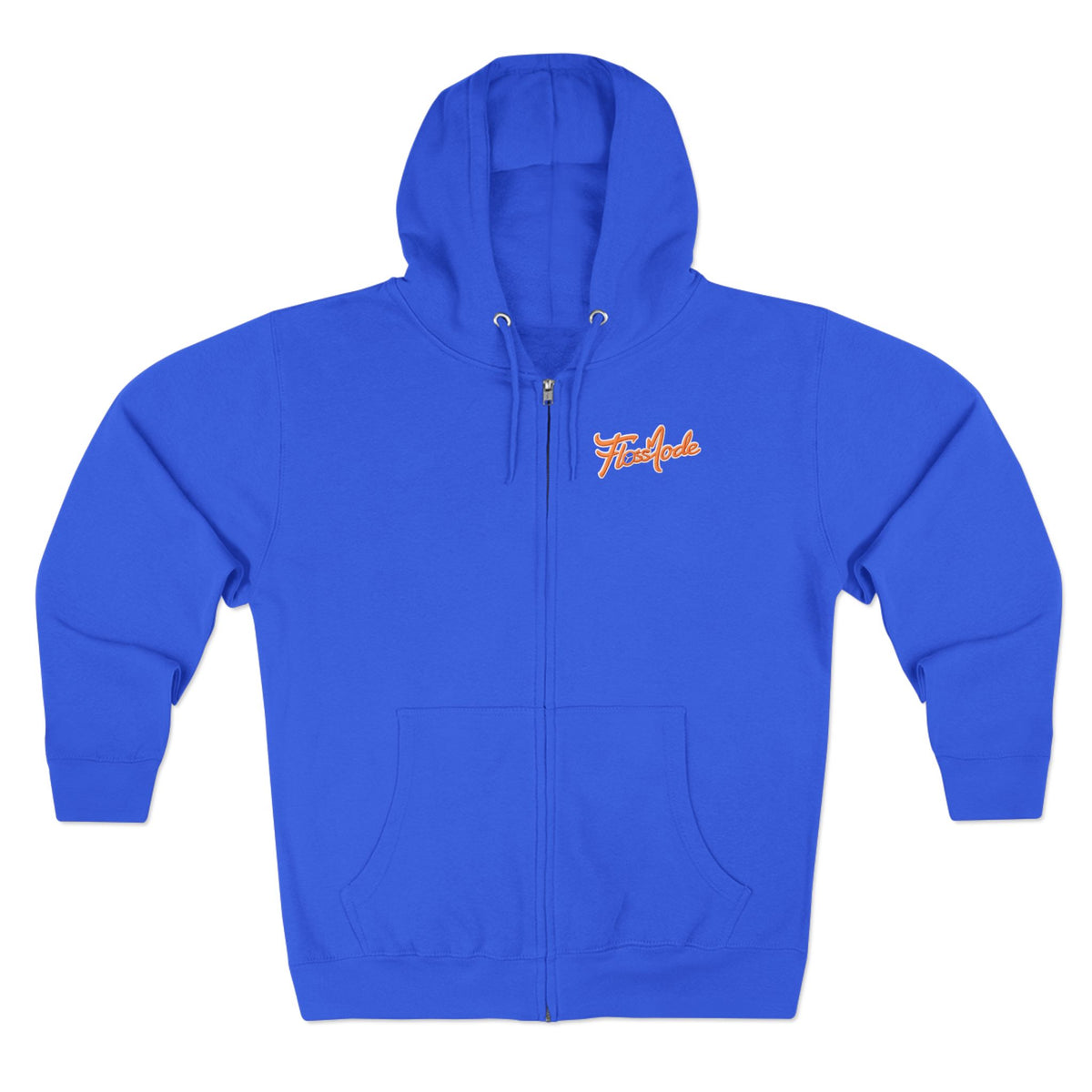 Floss Mode Script Zip Hoodie - Retro Orange Logo Zip-Up Hoodie